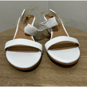 New in box Matiko Heely 2” clear wedge with white straps size 36 (5.5) women’s